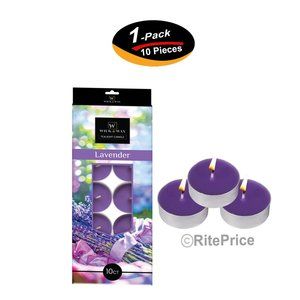 10 PCS Lavender Tealight Candles Highly Scented w/ Essential & Natural Oil
